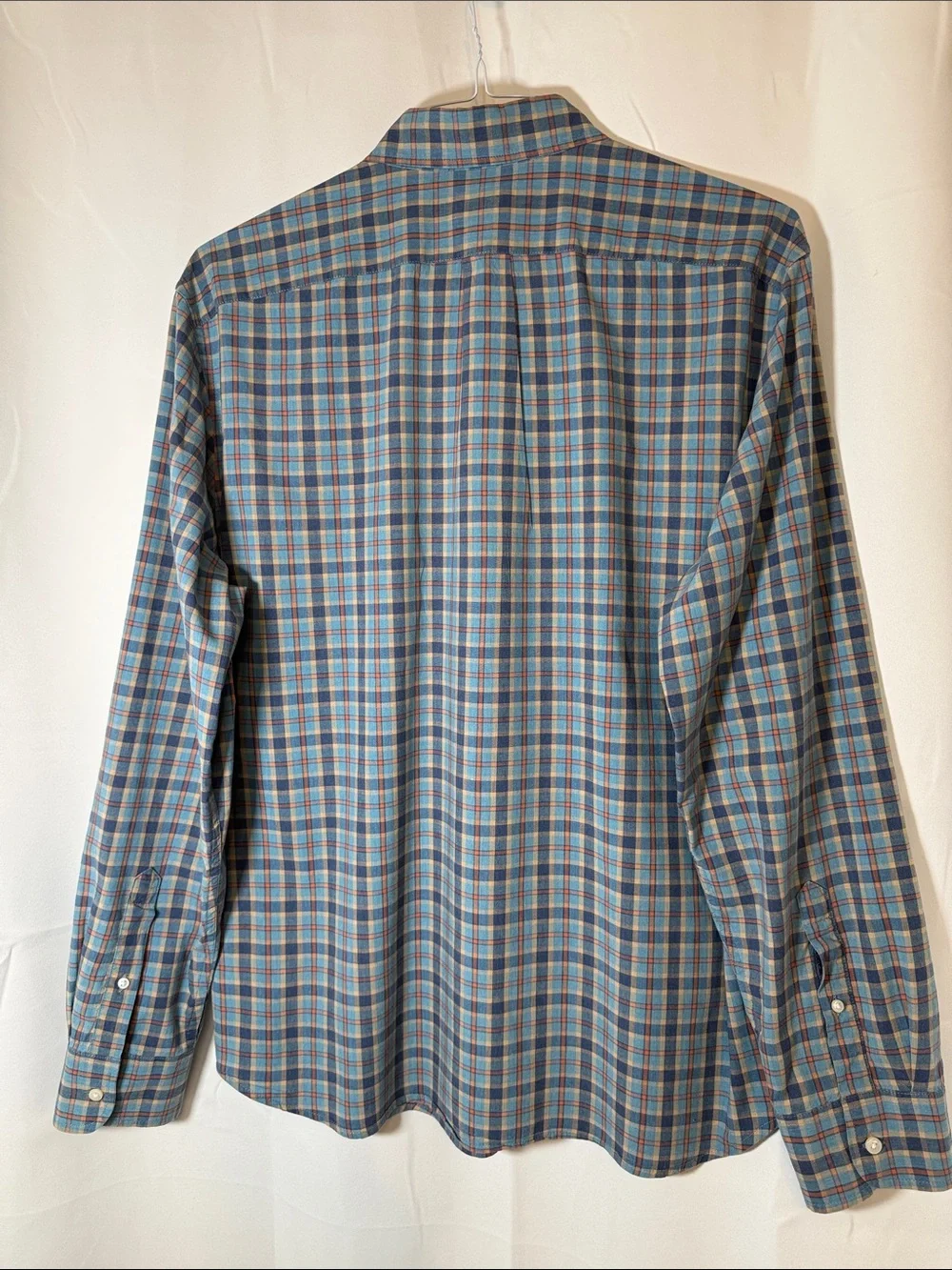 J. Crew Blue and Red Plaid Button-Down Shirt Organic cotton size L